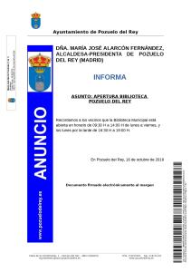 Apertura de la Biblioteca de Pozuelo del Rey