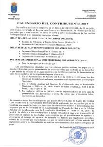 CALENDARIO DE PAGO DE TRIBUTOS MUNICIPALES 2017