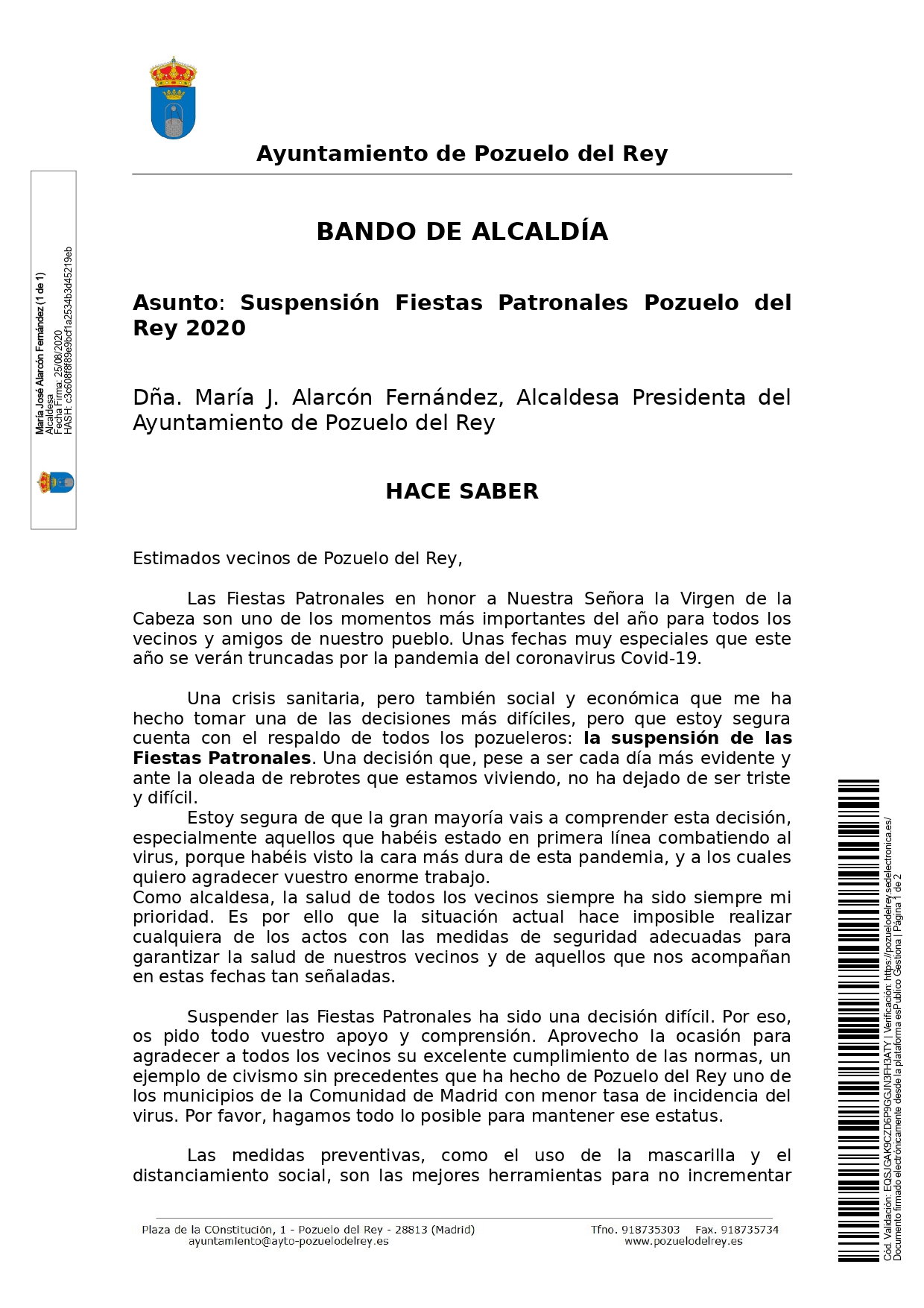 Foto cedida por Ayuntamiento de Pozuelo del Rey