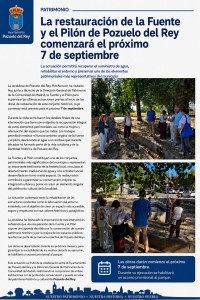 La restauración de la Fuente y el Pilón comenzará el próximo 7 de septiembre